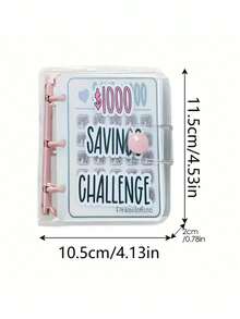 1 pieza, Carpeta para Reto de Ahorro, Carpeta de Ahorro, Libro de Retos de Ahorro con Sobres, Mini Carpeta Presupuestaria con Accesorios de Efectivo - Multicolor - Ver 4