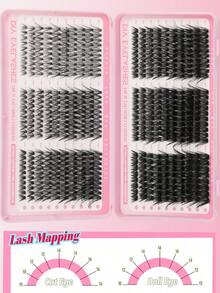 580 Pieces Capacity Eyelash Book, Synthetic Mink False Eyelashes, 0.07mm Thickness D Curl, 10-18mm Mixed Length, Natural Soft Eyelash Extension Makeup Products Suitable For Any Style