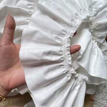 白色加宽服装裙摆、家纺、窗帘、荷叶边装饰布艺辅料