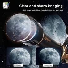 SCIENCE HORSE Teleskop astronomiczny 50/500 mm, stop aluminium, z okularem binokularowym o powiększeniu 30/60x, ręcznym ustawianiem ostrości, w zestawie uchwyt na smartfona i składany statyw – odpowiedni do obserwacji gwiazd, księżyca i aktywności na świeżym powietrzu, dla osób w wieku 8+ lat