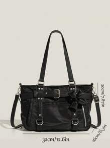 2024 Neue Studentenhandtasche für Frauen, Schultertasche mit großer Kapazität, süße Motorradtasche mit Premium-Nischendesign, Pendlertasche