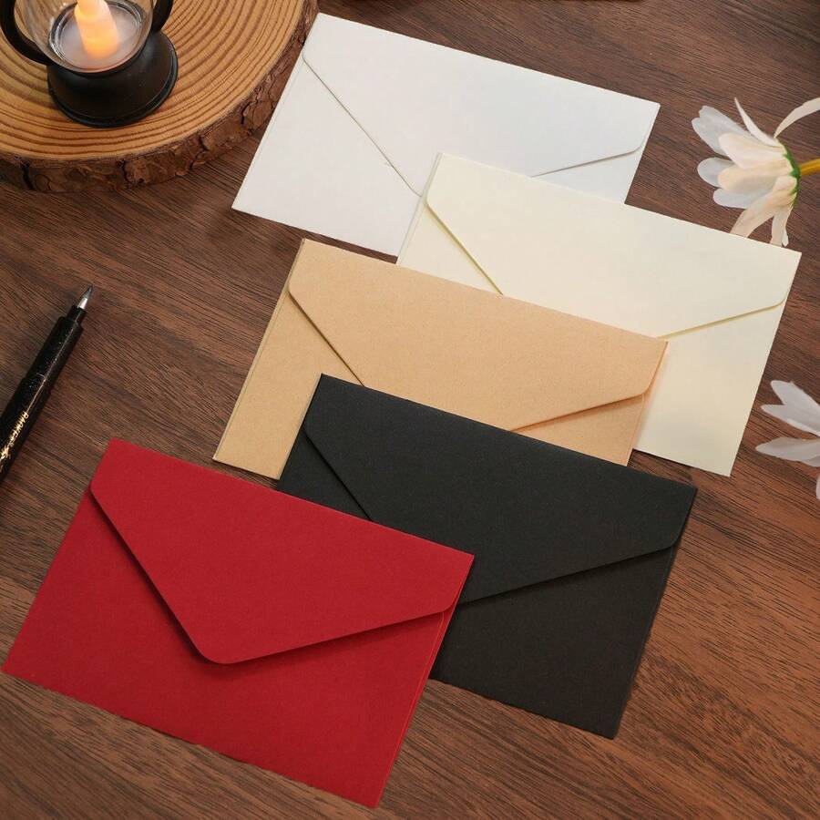 10-50 Stücke 16,2 x 11,3 cm klassische weiße schwarze Kraftpapier Fensterumschläge, kleine Karten/Notizhalter, für Hochzeitseinladungen, Geburtstagsparty Geschenke und Weihnachtsfeier