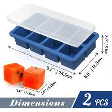 KOLUTI Nonstick Silicone Freezer Molds With Plastic Lid 2 Pack, 8  Tray Sauce Cube Maker, Stackable Meal Prep Storage Container Freezing, Dishwasher  & - 3-soup - View 9