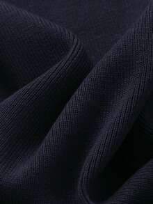 横针织V领无袖针织背心 - 藏蓝色 - 查看 5