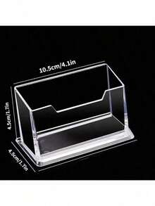 1pc Acrylic Transparent Desktop Business Card Holder, Clear Layered Card Storage Box, Plastic Made Small Card Organizer, Suitable For Storing Business Cards, Place Cards, Cards In Various Occasions, Exhibitions, Daily Use