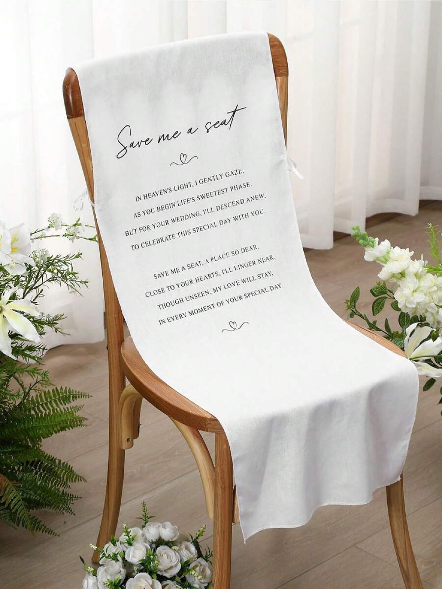Memorial Wedding Chair Sign For Ceremony Save A Seat For Someone In Heaven Reserved Seat Decorations - Ivory - View 1