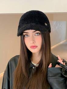 1 件女士蓬松棒球帽，宽边保暖渔夫帽，百搭休闲装，适合户外和日常使用，秋冬