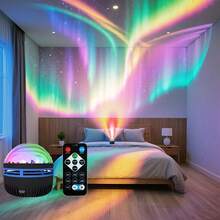 مصباح ليلي مع عارض نجوم المجرة الذكي بتأثير موجة المحيط و7 أوضاع تغيير لون - إضاءة سماء النجوم الزرقاء لغرفة النوم و منزل السينما، هدية عيد الأم، مصباح زخرفي بتغذية USB، جو استرخاء، تصميم أنيق، بناء متين، هدايا المتسوقين