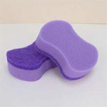 1/6/12/24 件紫色厨房清洁海绵湿巾，耐用且可变形，适用于餐厅、酒店、家庭清洁、餐具、炊具、水槽、家具清洁、百洁布、清洁布、清洁工具、可重复使用清洁海绵湿巾
