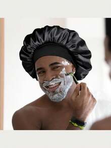 Silk Sleeping Cap, Satin Hair Cap, Soft Elastic Belt Silk Sleeping Cap, Curly Silk Hair Band, Adjustable Silk Sleeping Cap, Suitable For Curly Hair/Natural Hair, Waterproof Shower And Sleep Hair Care, Suitable For Home Bathroom Decoration And Sleep