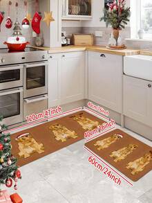 1/2 Pcs Christmas Golden Retriever Doormat - Cute Doormat, Suitable For Kitchen/Living Room/Bathroom/Entryway And Living Room Holiday Decor - Multicolor - View 6