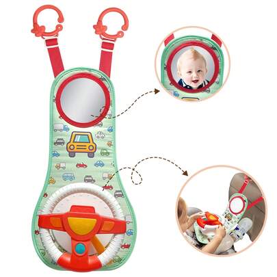 1 Peça Brinquedo de Volante para Crianças, Brinquedo de Quebra-cabeça de Direção com Simulação e Sons, Jogo de Dirigir de Carro de Banco Traseiro para Bebês, Brinquedo Educativo e Acalmante para Viagem para Crianças Pequenas (Algumas Peças São Enviadas Aleatoriamente)