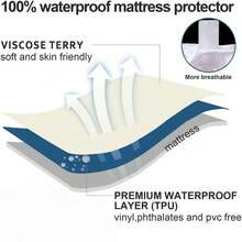 2 包防水婴儿摇篮床垫套，超柔软，适用于标准婴儿摇篮床垫或摇篮，防水婴儿摇篮床单，适合男孩和女孩，32X16 英寸 - 彩色 - 查看 10