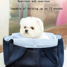 ARC ARCE Denim Pocket Dog Carrier Bag, Portable Handheld Crossbody Shoulder Bag For Teddy, Cats, Pets, Outdoor Backpack With Wide Opening Design Cat Carrier Cat Backpack Bike Trailer - Multicolor - View 6