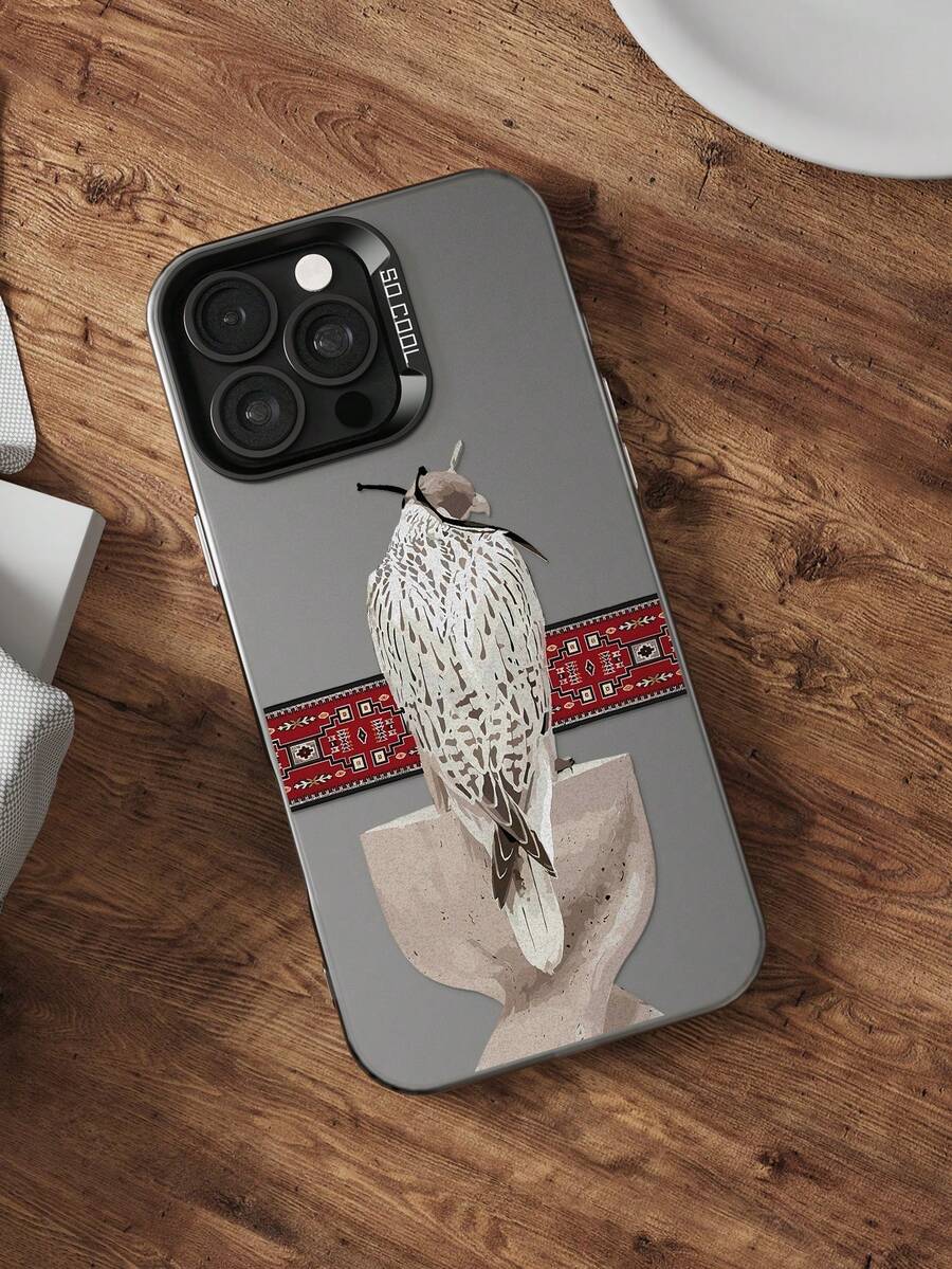 1个老鹰复古图案手机壳，红色条纹，红色头巾，老鹰图案，趣味设计，磨砂防摔保护摄像头，兼容 11、12、13、14、15、16 Pro Max、X、XS、XR、16E、15 Plus，兼容三星Galaxy、OPPO、Realme、vivo、Redmi、Infinix、荣耀X50i，防水防震防刮，国际版，非国内版 - 彩色 - 查看 1