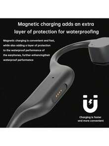 PHILIPS TAA6609 Kabellose Sport-Bluetooth-Kopfhörer mit Knochenleitung, Geräuschunterdrückung durch AI-Doppelmikrofon, magnetisches Laden, angenehmer Tragekomfort, lange Akkulaufzeit, wasser- und staubdicht nach IP68, Ladeanschluss Typ C, Schwarz