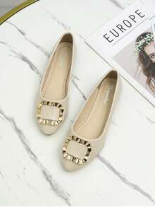 1 双时尚百搭平底鞋，柔软皮革乐福鞋，温柔女士鞋，经典四季鞋，舒适衬里，防滑软底