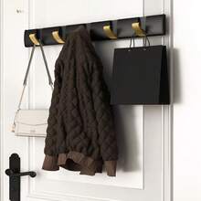 1 pieza Organizador de pared plegable de uso pesado - Duradero y ahorra espacio - Soporte multiusos para abrigos, toallas, llaves y ropa - Fácil de montar para el baño, la puerta trasera y el armario - Multicolor - Ver 4