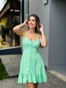 AYLA SOPHISTICATED SHORT DRESS - Lime Green - View 5