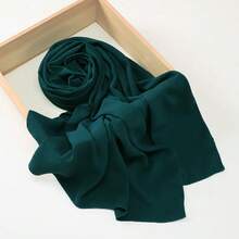 1pc Women Solid Color Crinkled Everyday Hijab, Opaque Headscarf For Dress - Multicolor - View 26