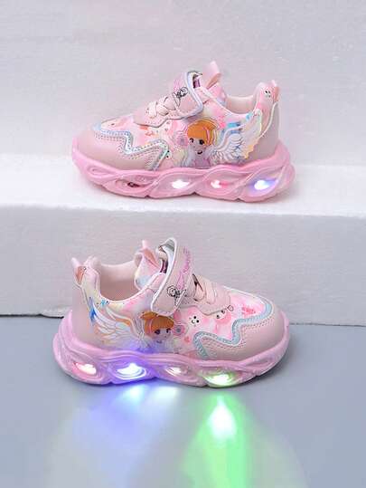 2025秋冬新款美式女童夜光运动鞋，休闲时尚儿童LED发光跑步鞋