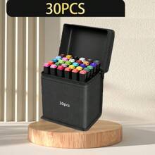 24/30/36/48/60/80/120/168 色双头艺术马克笔、酒精马克笔、素描马克笔永久性酒精基马克笔带盒用于绘画素描、黑色笔杆、派对礼品、家居装饰返校用品