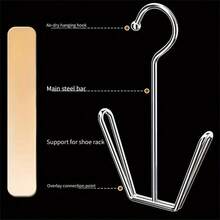 1/2/3/4/5/6/7/8/9/10pcs Stainless Steel Shoe Drying Rack, Household Shoe Drying Rack, Outdoor Balcony Windproof Hook, Drying Rack - Silver - View 9