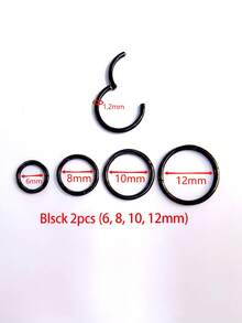 2pcs 16G Septum Piercing Surgical Steel Clicker Hinged Segment Ring Goth Nose Hoop Earrings Lip Ear Cartilage Helix Piercings