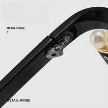 1 Piece Fashion Large Frame Unisex Glasses Personalized Colorful Cat-Eye Design Pearl Decoration Gradient Frame Metal Hinges Computer Reading Daily Vision Support Fashion Accessory For Mature Women 2026 Mother's Day Best Unique Heartfelt Sentimental Gift Surprise For Mom Mommy Mum Grandma - 彩虹色 - 查看 10