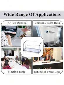 1pc Acrylic Transparent Desktop Business Card Holder, Clear Layered Card Storage Box, Plastic Made Small Card Organizer, Suitable For Storing Business Cards, Place Cards, Cards In Various Occasions, Exhibitions, Daily Use