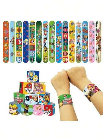 Paw Patrol 1/12/24pcs Paw Patrol Birthday Party Wristbands, Holiday Decorative Bracelets, Birthday Party Decorations & Gifts, Bracelet Set, Suitable For Party Costumes, Novelty Creative Accessories, Perfect Party Favors For Birthday, Halloween, Christmas, Carnival, Also Great For Stuffer Gifts And Christmas Stockings