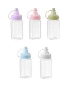 4/8个便携式调味挤压瓶，迷你半透明酱料罐，沙拉酱容器，小型透明番茄酱挤压瓶，适用于番茄酱、食用油、酱油和蜂蜜，是办公室午餐的理想选择，塑料便携式容器瓶，办公室午餐盒野餐油酱蜂蜜沙拉酱调味瓶，厨房用具，公寓必备，返校季 - 彩色 - 查看 9