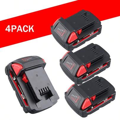 For Milwaukee 48-11-1820 LITHIUM M18 3.0Ah Compact Battery Pack (4 Pack)