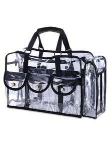 1pc Large Capacity Toiletry Bag, Multi-Functional Travel Makeup Bag, Transparent PVC Cosmetic Storage Pouch Travel Essentials For Holiday Vacation Bag For School Cruise Essentials Toiletry Bag For Women