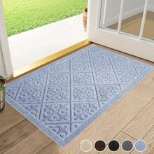 低矮型室内入口地垫，防滑橡胶底，可水洗吸水室内门垫，玄关地毯，前门垫，迎宾垫，室内/室外入口门垫，露台/门廊地垫，防滑入口垫，室内/室外通用门垫 - 彩色 - 查看 20