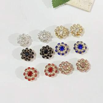 2 件水晶纽扣套装，女士袖口纽扣，可拆卸水晶纽扣夹，适用于女士衬衫袖口，闪亮纽扣装饰服装