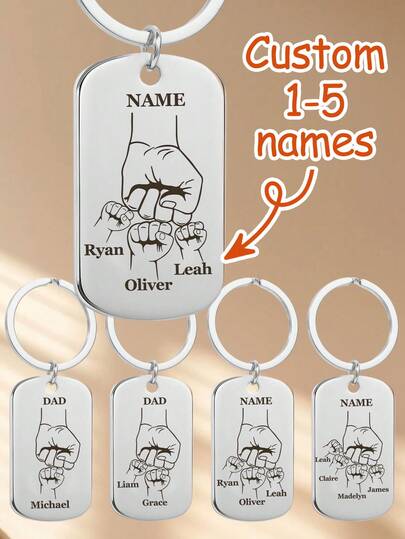 Ayotu Custom Keychains, Custom Family Fist Pattern Keychains, Custom Family Gift Keychains, Custom Pet Tags, Backpack Pendants, Keychain Pendants, Office Pendants, Father's Day, Birthday Gifts, Halloween, Christmas Season Gifts, Anniversary, Family, Dad, Husband, School Supplies, Back To School Office, School, Classroom, Teacher Gifts, College, Colleagues, Dormitory, Teachers,Trinkets