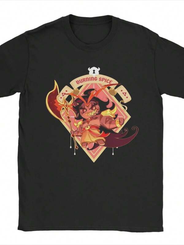 Camiseta de algodón puro de la nueva llegada de Cookie Run Kingdom para hombres y mujeres, Camiseta Burning Spice