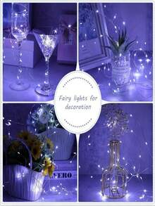 1 Lichterkette mit LED-Feenlichtern, weiße Farbe, batteriebetriebene Kupferdrahtlichterkette, geeignet als Geschenk, für Schlafzimmer, Weihnachten, Partys, Hochzeiten, Tischdekoration, Halloween, Sträuße, Gartendekoration, 1m/3m/5m (Batterien nicht enthalten)