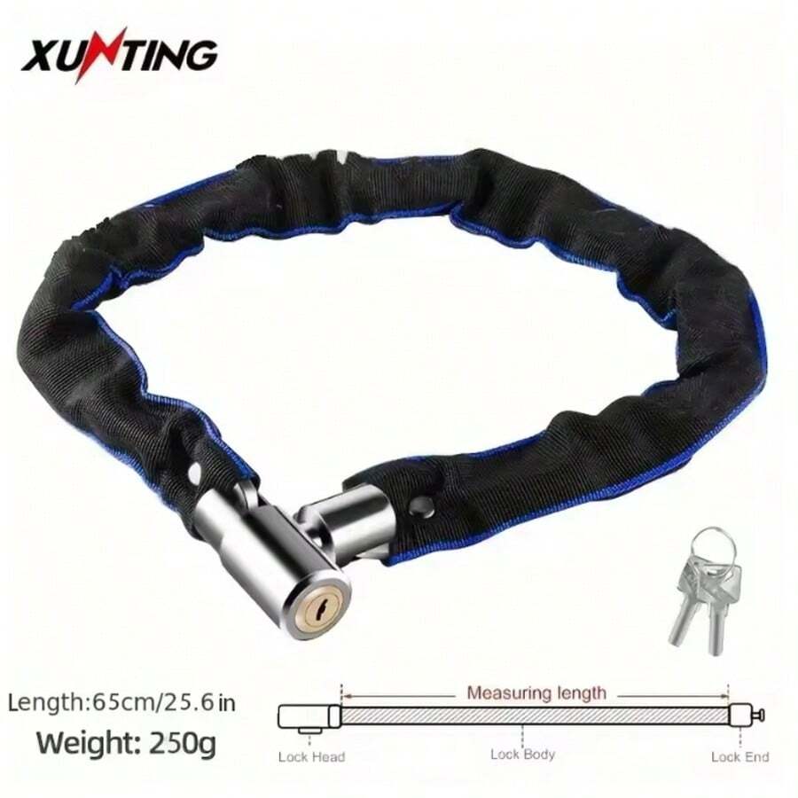 Xunting Bike Chain Lock With Lighter Weight And Stronger Security, Anti-Theft Bicycle Lock For Bikes, Motorcycles, Doors