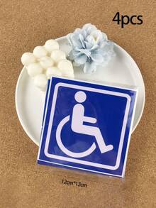 4pcs/Set Handicap Signs Stickers Decal Symbol - Disable Wheelchair Sign, Disability Sticker, Premium Self-Adhesive Vinyl, Laminated, Indoor & Outdoor - Blue - View 11