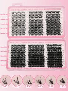 580 Pieces Capacity Eyelash Book, Synthetic Mink False Eyelashes, 0.07mm Thickness D Curl, 10-18mm Mixed Length, Natural Soft Eyelash Extension Makeup Products Suitable For Any Style
