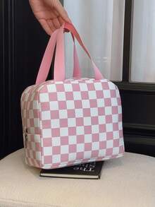 便携式午餐包，保温午餐盒，便当包，晚餐保温袋，加厚可爱午餐水果袋，粉色豹纹碎花午餐包，女士午餐盒，学生午餐盒 - 粉色 - 查看 6