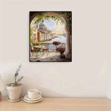 1PC Painting By Number For Adults Beginner, DIY Gift Canvas Painting Kits, Beautiful View Oil Painting Kit, DIY Paint Adult Crafts For Gift Home Wall 12x16inch