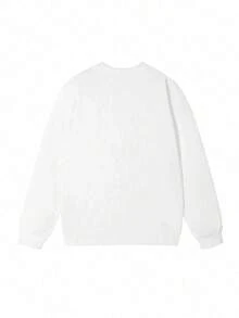 Women's Loose Casual Versatile Star Print Crew Neck Sweatshirt, Autumn/Winter - White - View 4