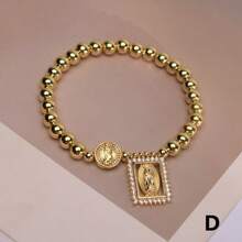 1pc CZ Micro Pave Virgin Charms Bracelet Cross Pendant Bracelet Fashion Religion Jewelry Bracelet