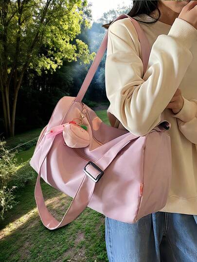 1pc Large Capacity Sports/Yoga Bag, Designed For Men And Women, Suitable For Training, Swimming, Fitness And Yoga. Versatile Crossbody Bag, Casual Messenger Bag, Multifunctional Spacious Minimalist Bag, Suitable For Summer Back To School, Shoulder And Crossbody Design, Adjustable Strap, Storage Function