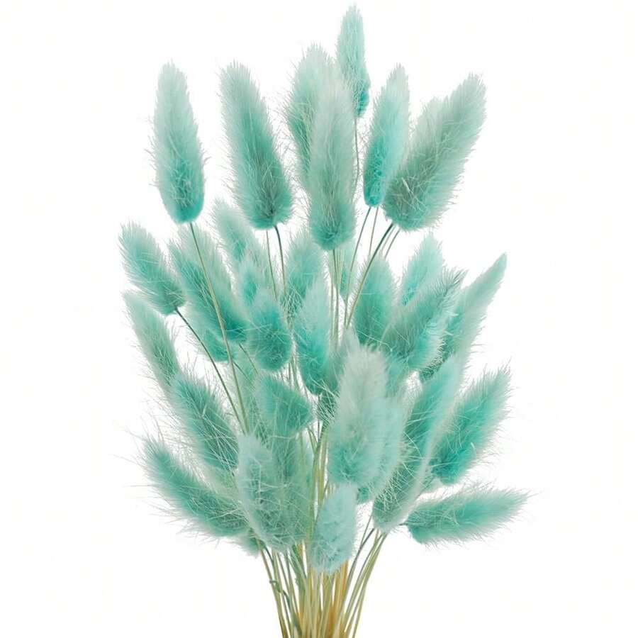 17 Natural Bunny Tails Dried Flowers, 120 Pcs Dried Lagurus Ovatus, Dried Blue Pampas Grass Decor For Farmhouse Flower Arrangements Wedding Home Party Decorations-544931 - 青藍-240件 - 查看 1
