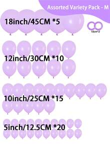 浅紫色派对气球，马卡龙紫色乳胶气球适用于生日和婚礼淋浴装饰（浅紫色）浅紫色气球不同尺寸 5/10/12/18 英寸花环拱门，浅紫色气球适用于生日淋浴性别揭示婚礼派对装饰 - 淡紫色 - 查看 20