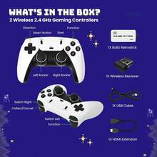 WEDO Controle Retrô de Jogos - Console de Jogos Retrô com mais de 40.000 Jogos Clássicos, 9 Emuladores, Armazenamento de 128GB/64GB, Plug & Play Saída 4K, Inclui 2 Controladores Sem Fio 2.4GHz